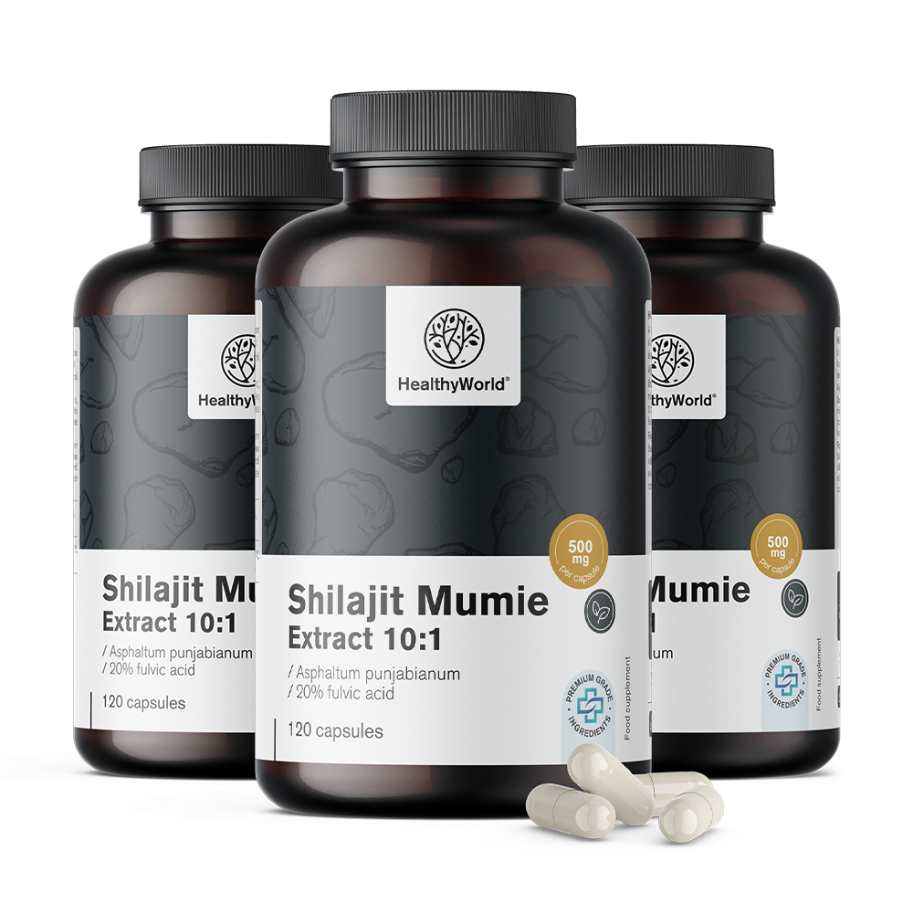 Shilajit Mumie 10:1 ve formě kapslí