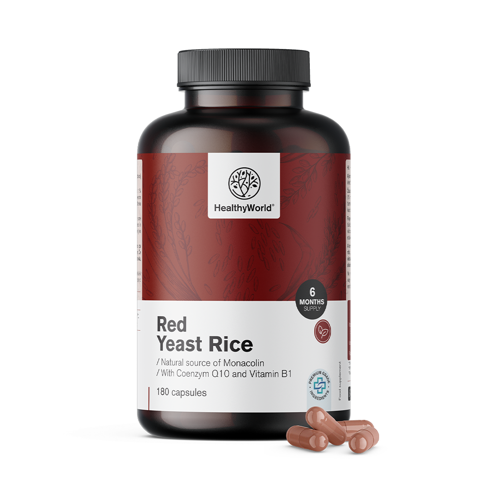 Červený kvasný rýž 250 mg ve formě kapslí.