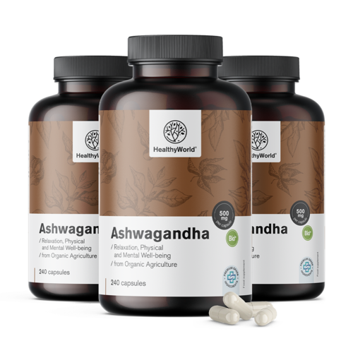 3x Ašvaganda 500 mg, dohromady 720 kapslí