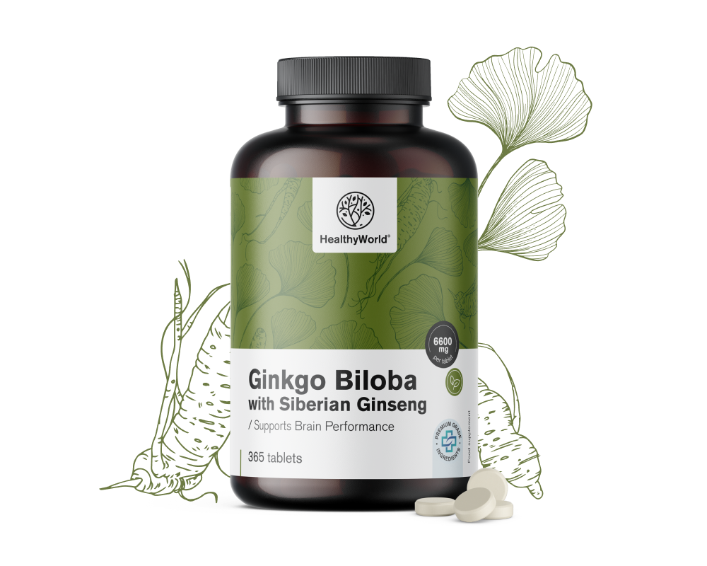 Ginkgo biloba se sibiřským ženšenem 6600 mg