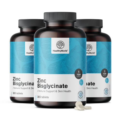 3x Bisglycinát zinku 15 mg, dohromady 1095 tablet