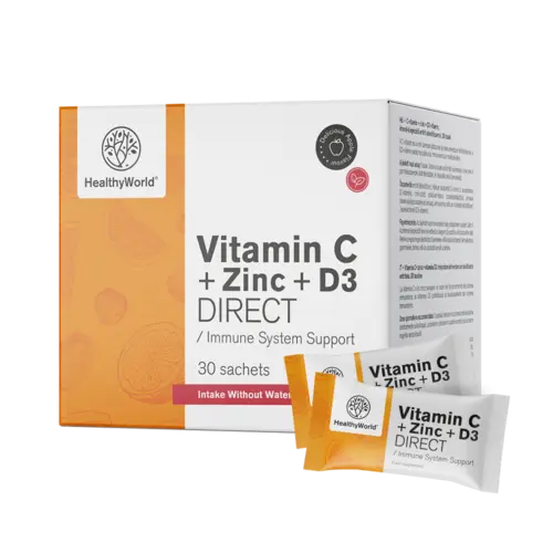 Vitamín C 500 + Zinek + D3 DIRECT, 30 sáčků
