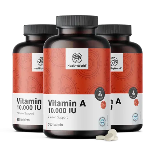 3x Vitamín A 10 000 m.j., dohromady 1095 tablet