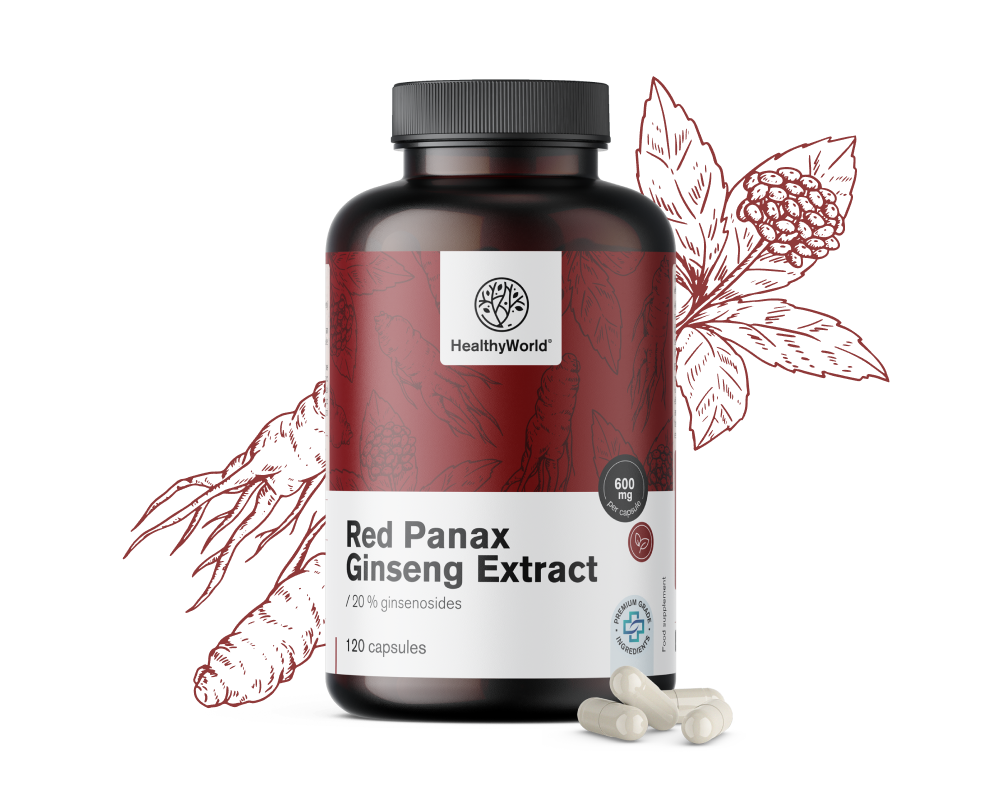 Red Panax Ginseng  - výtažek z červeného ženšenu 600 mg
