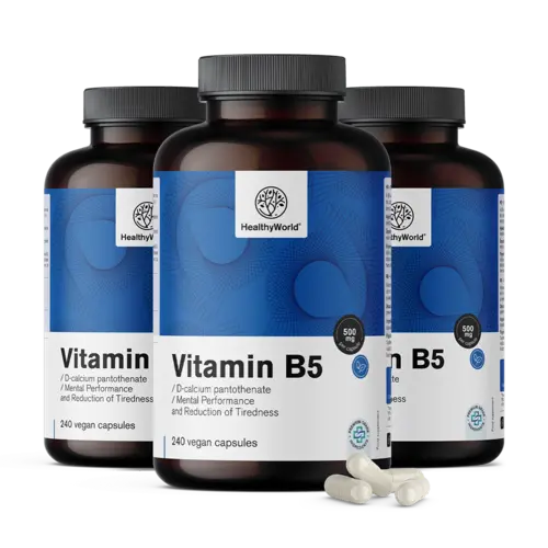 3x Vitamín B5 500 mg, dohromady 720 kapslí