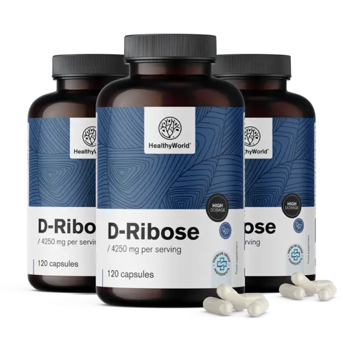 3x D-ribóza 850 mg, dohromady 360 kapslí