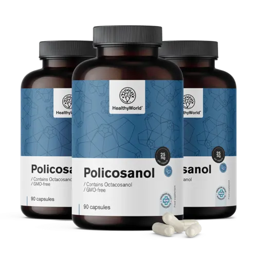 3x Policosanol 25 mg, dohromady 270 kapslí
