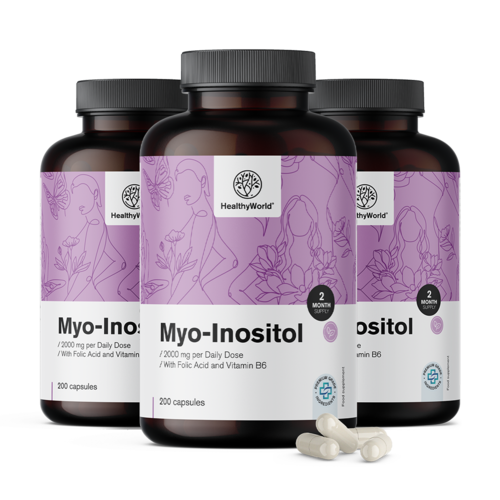 3x Myo-inositol 2000 mg, dohromady 600 kapslí
