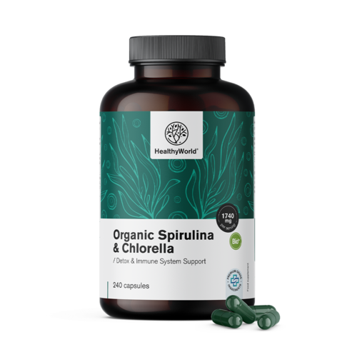 Spirulina a chlorella 1740 mg, 240 kapslí