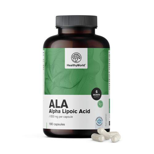 ALA – kyselina alfa-lipoová 650 mg, 180 kapslí