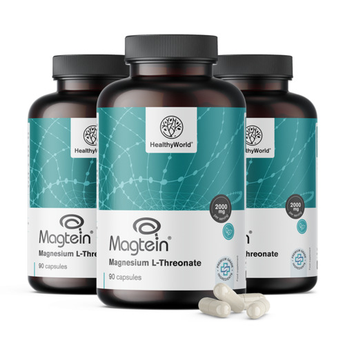 3x Magnézium L-threonát Magtein® 2000 mg, dohromady 270 kapslí