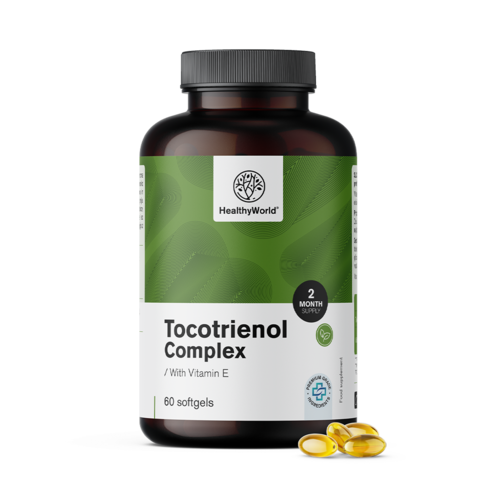 Tocotrienol komplex s vitamínem E, 60 měkkých kapslí