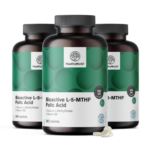 3x Aktivní kyselina listová L-5-MTHF, dohromady 1095 tablet