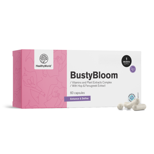 BustyBloom – komplex vitamínů a rostlinných výtažků, 60 kapslí