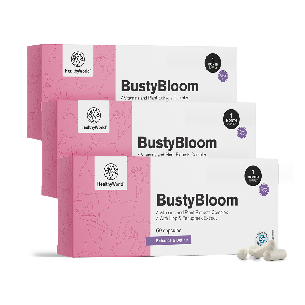 BustyBloom - komplex vitaminů a rostlinných extraktů.