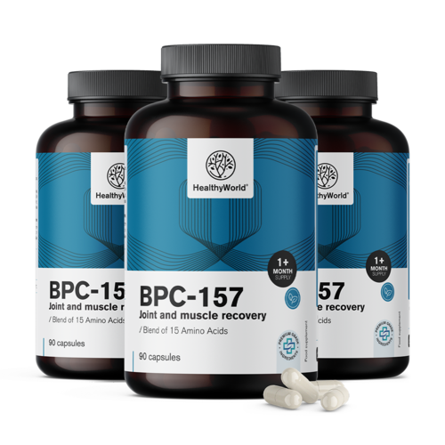 3x BPC-157 – regenerace svalů a kloubů, dohromady 270 kapslí